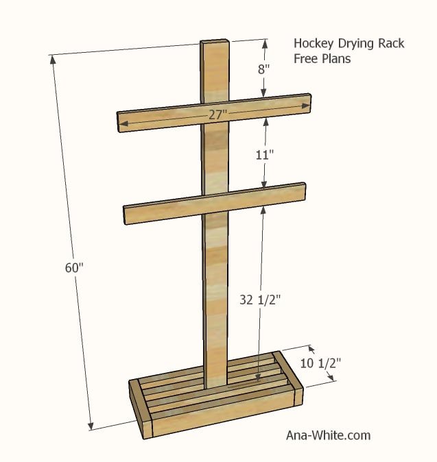 Hockey Drying Rack dimension diagram 1