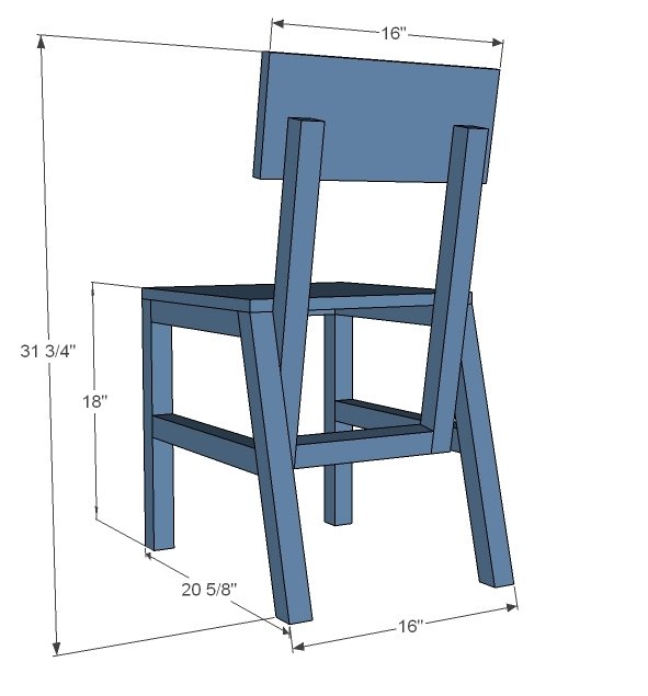 Homemade Modern Chairs dimension diagram 1