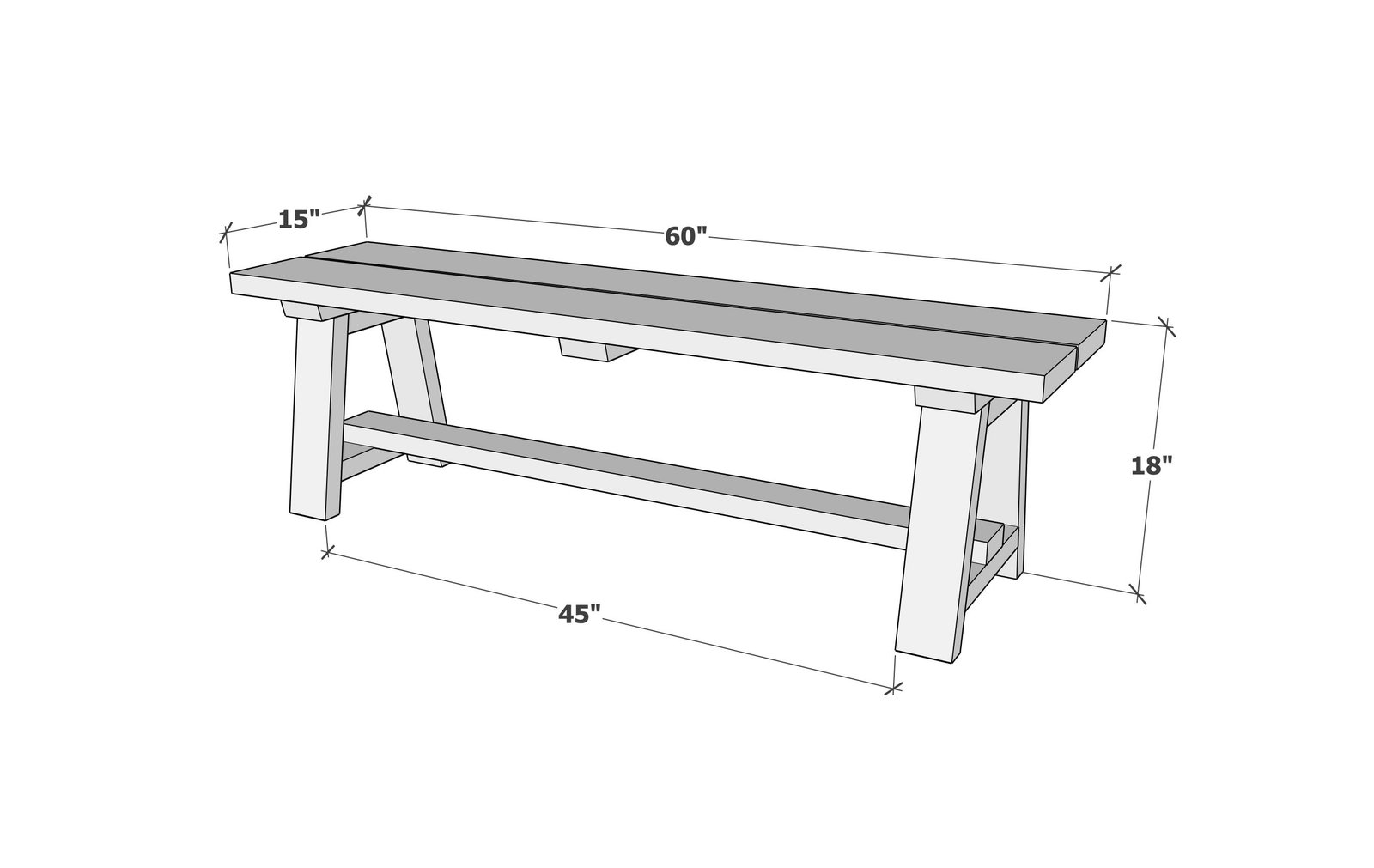 Homestead Bench dimension diagram 1