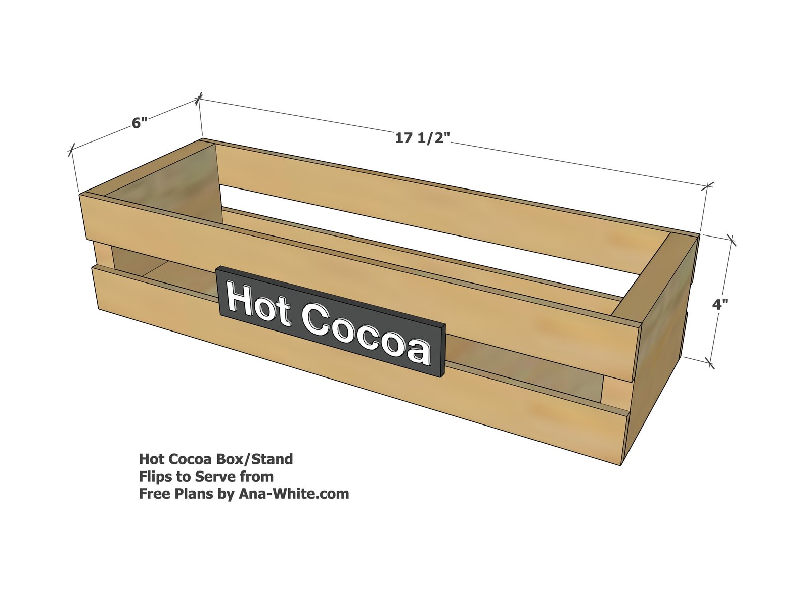 Hot Cocoa Gift Crate dimension diagram 1