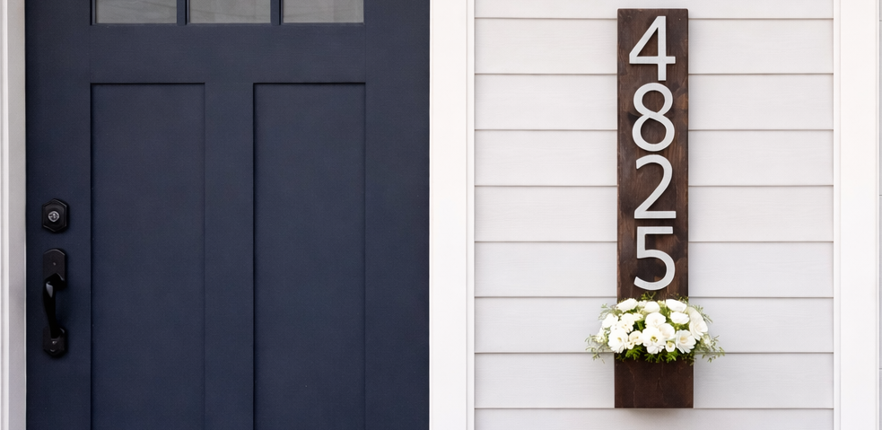 House Numbers Vertical Planter from Cedar Fence Pickets