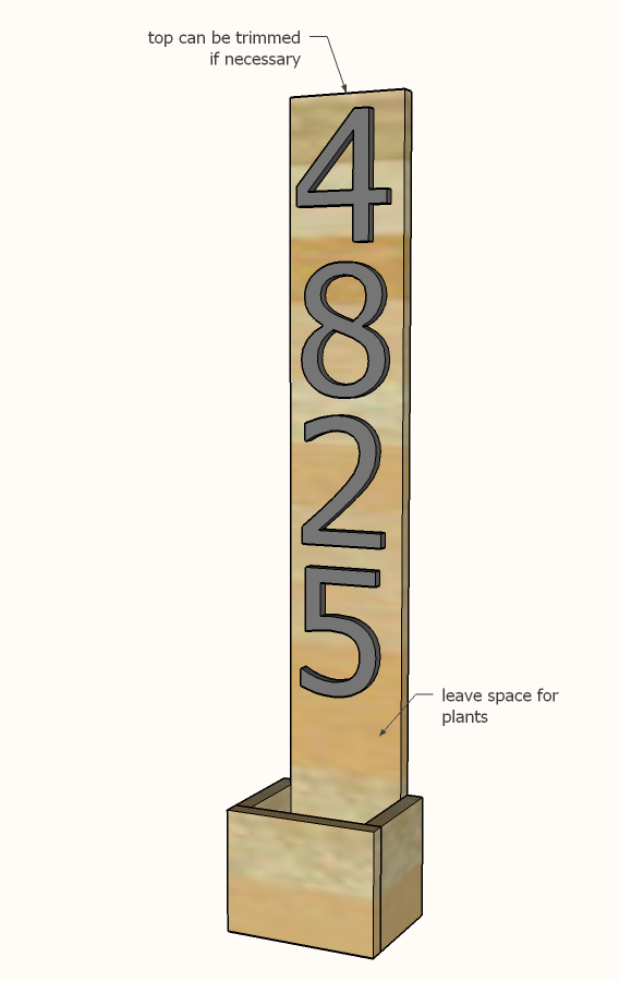 House Numbers Vertical Planter from Cedar Fence Pickets — step 4