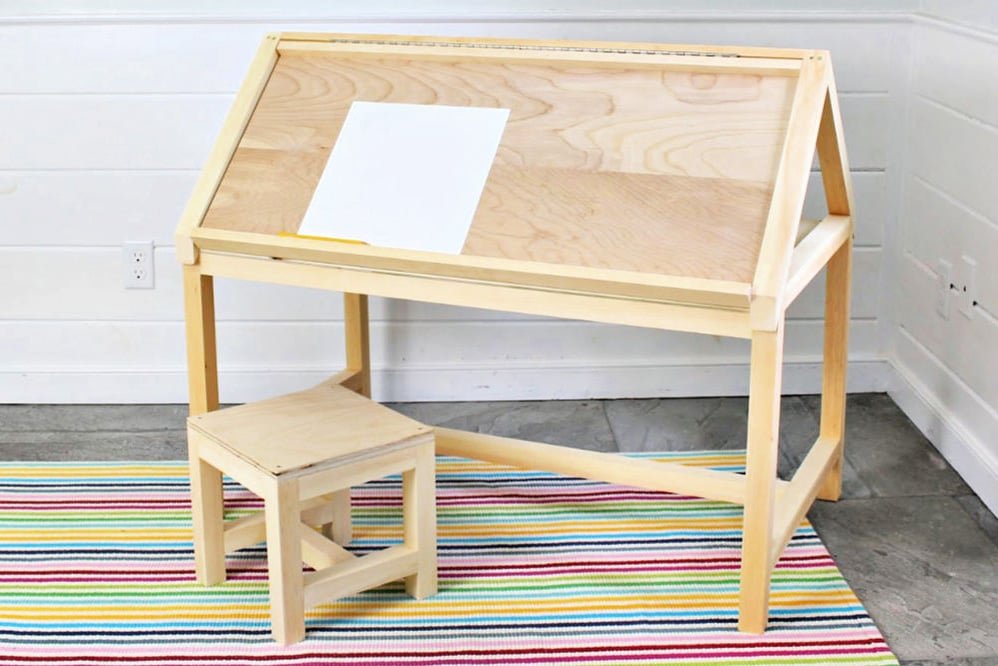 House Play Table with Angled Desktop