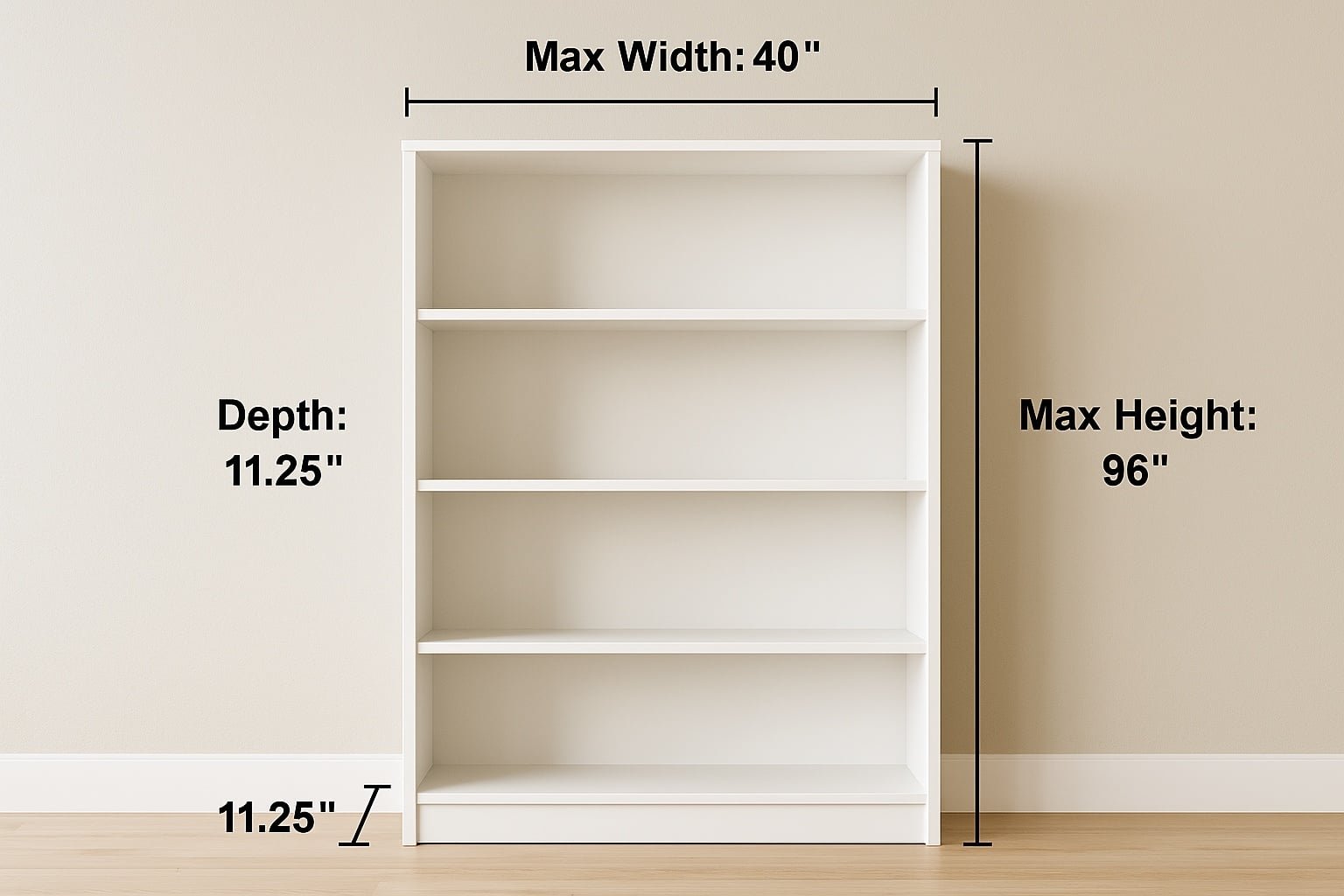How to Build 1x12 Bookshelves with Pine Boards (With Free Custom Configurator, Diagrams & Photos) dimension diagram 1