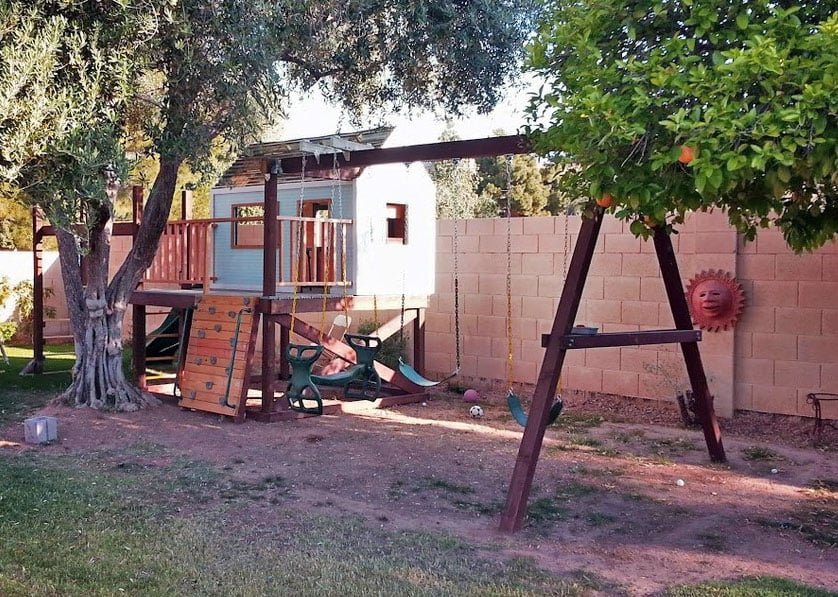 How to Build a Swing Set for the Playhouse!