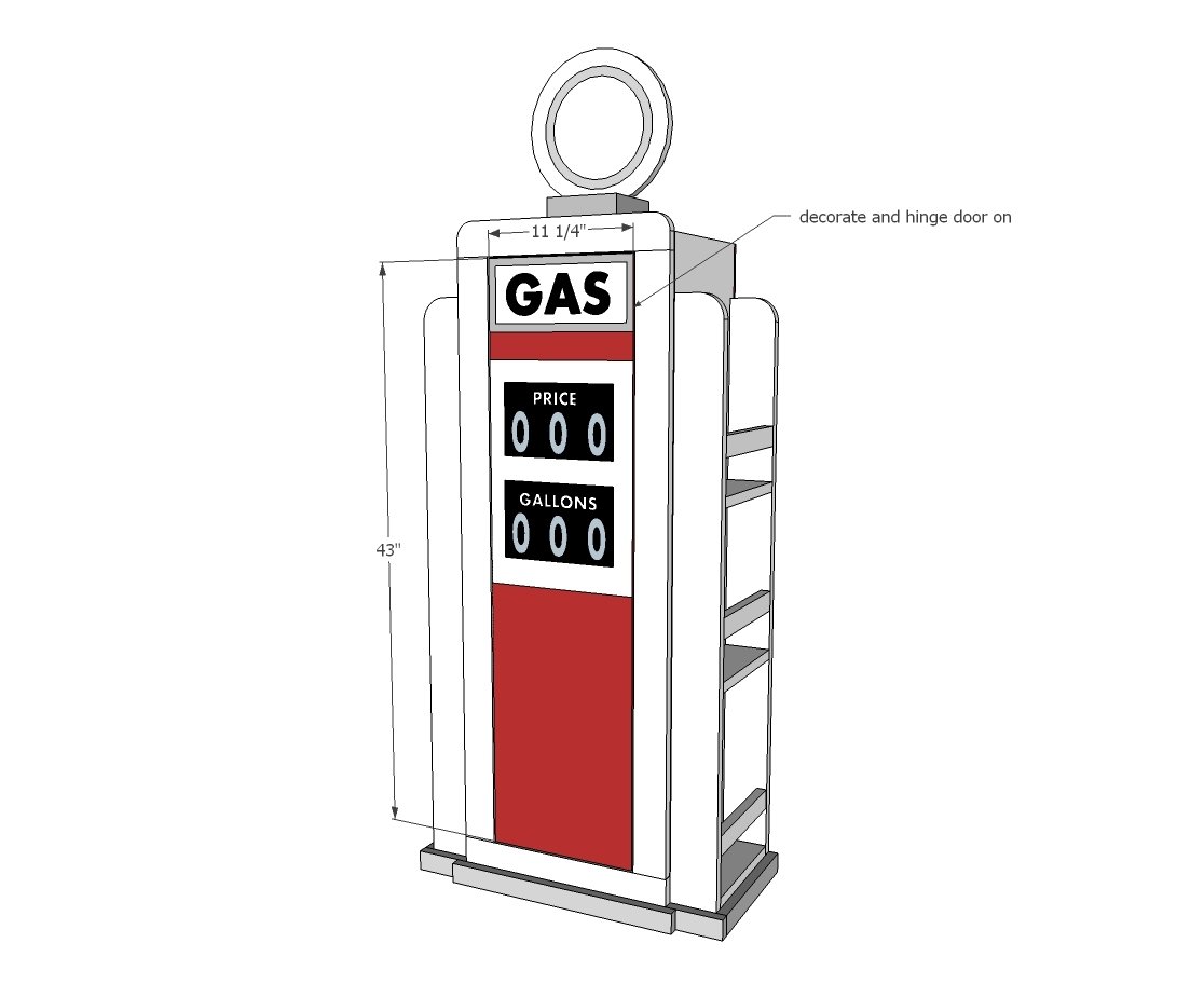 HOW TO: Build a Vintage Gas Pump Cabinet with Side Bookshelves — step 8