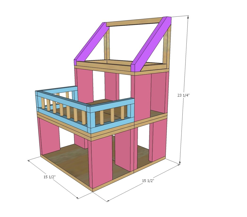 HOW TO: Modular Stackable Dollhouse dimension diagram 1