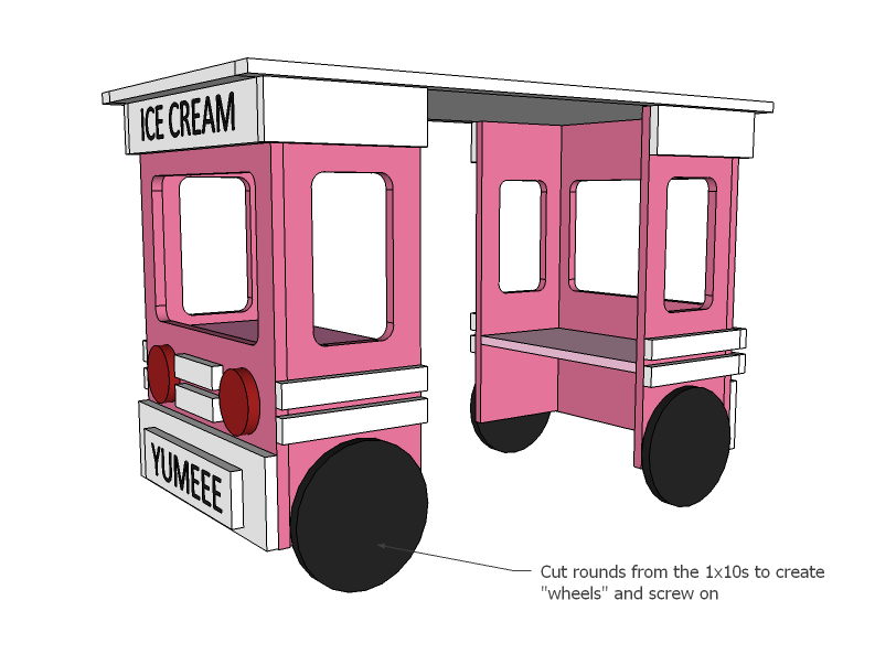 Ice Cream Truck Play Table or Desk — step 10