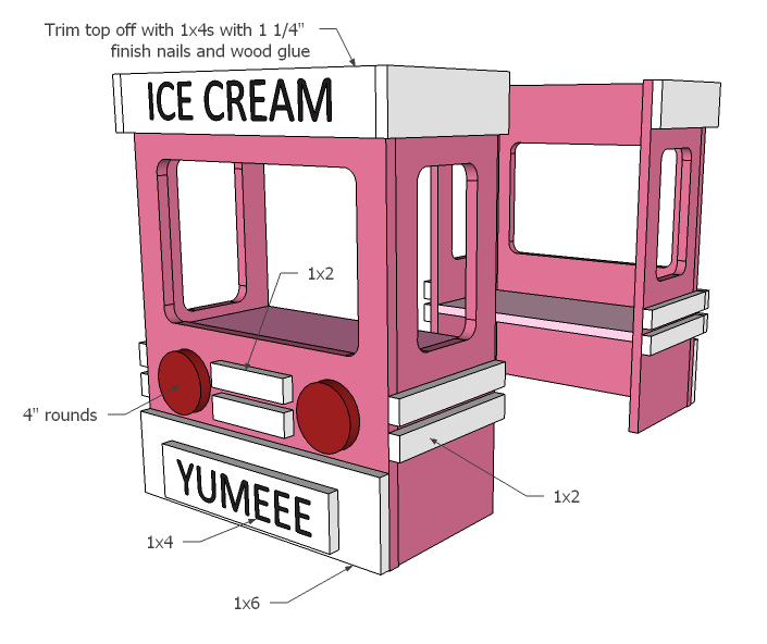 Ice Cream Truck Play Table or Desk — step 5