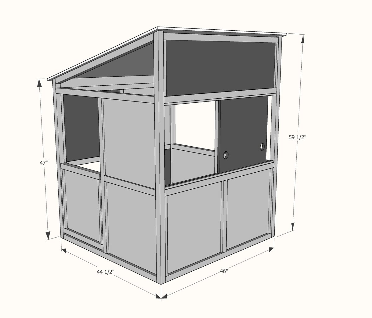 Indoor Playhouse Modern Bungalow dimension diagram 1