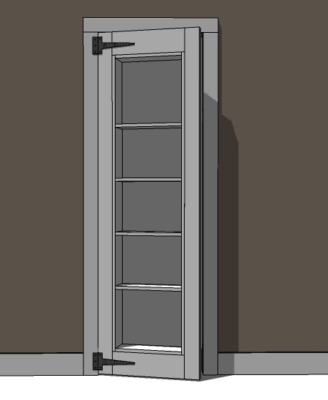 Inset Bookshelf Doorway dimension diagram 1