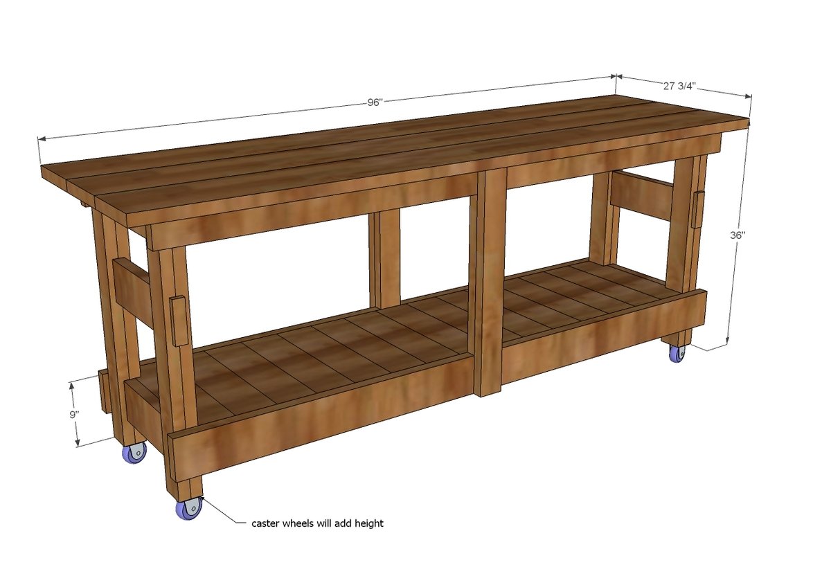 Jilly and Mia Workbench Console dimension diagram 1