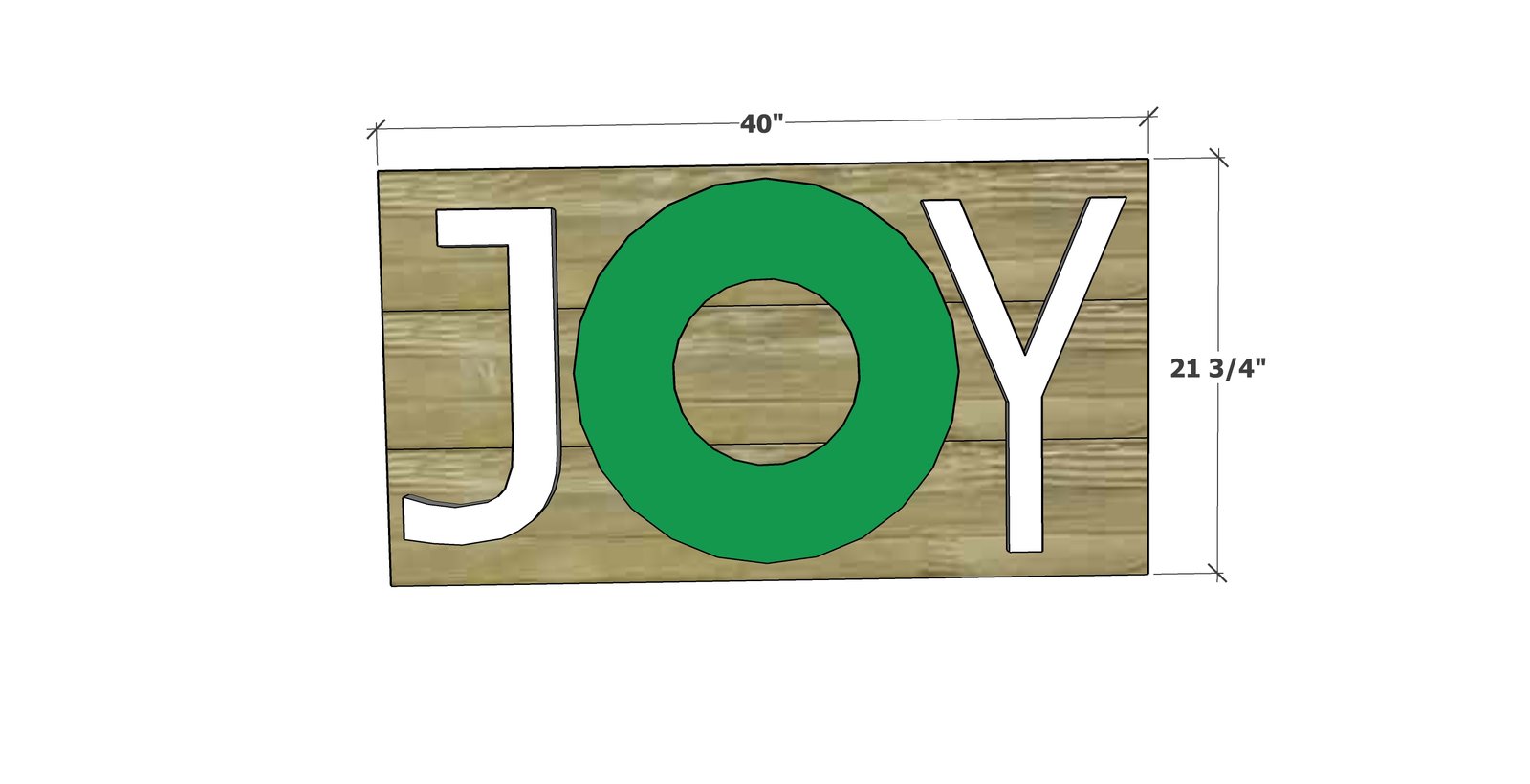 Joy Holiday Sign dimension diagram 1