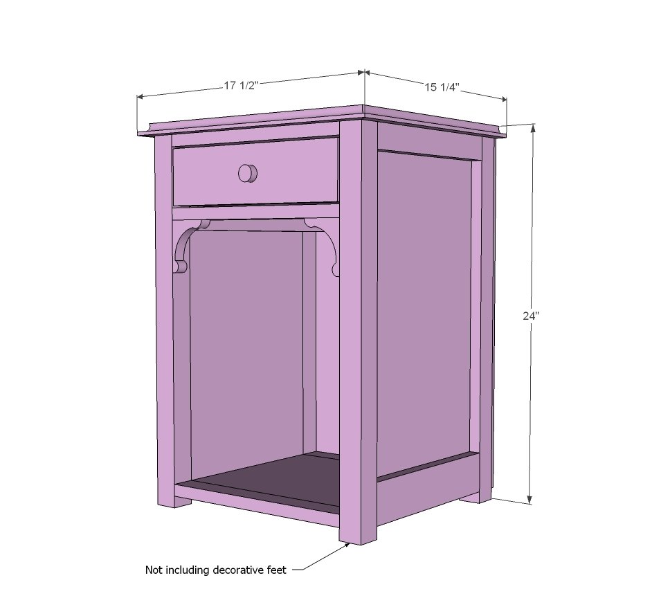Julia Nightstand dimension diagram 1