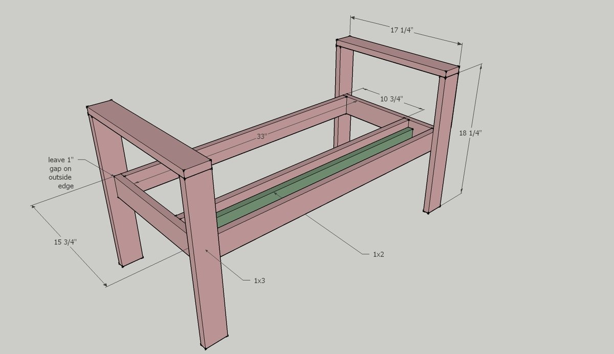 Kids Lounge Bench — step 1