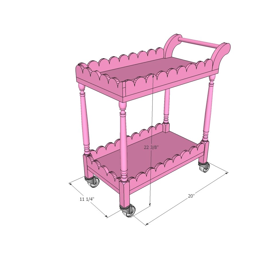 Kids Tea Cart dimension diagram 1