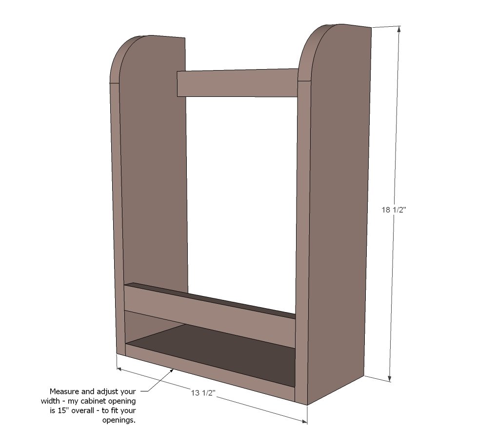 Kitchen Cabinet Door Organizer Paper Towel Holder dimension diagram 1