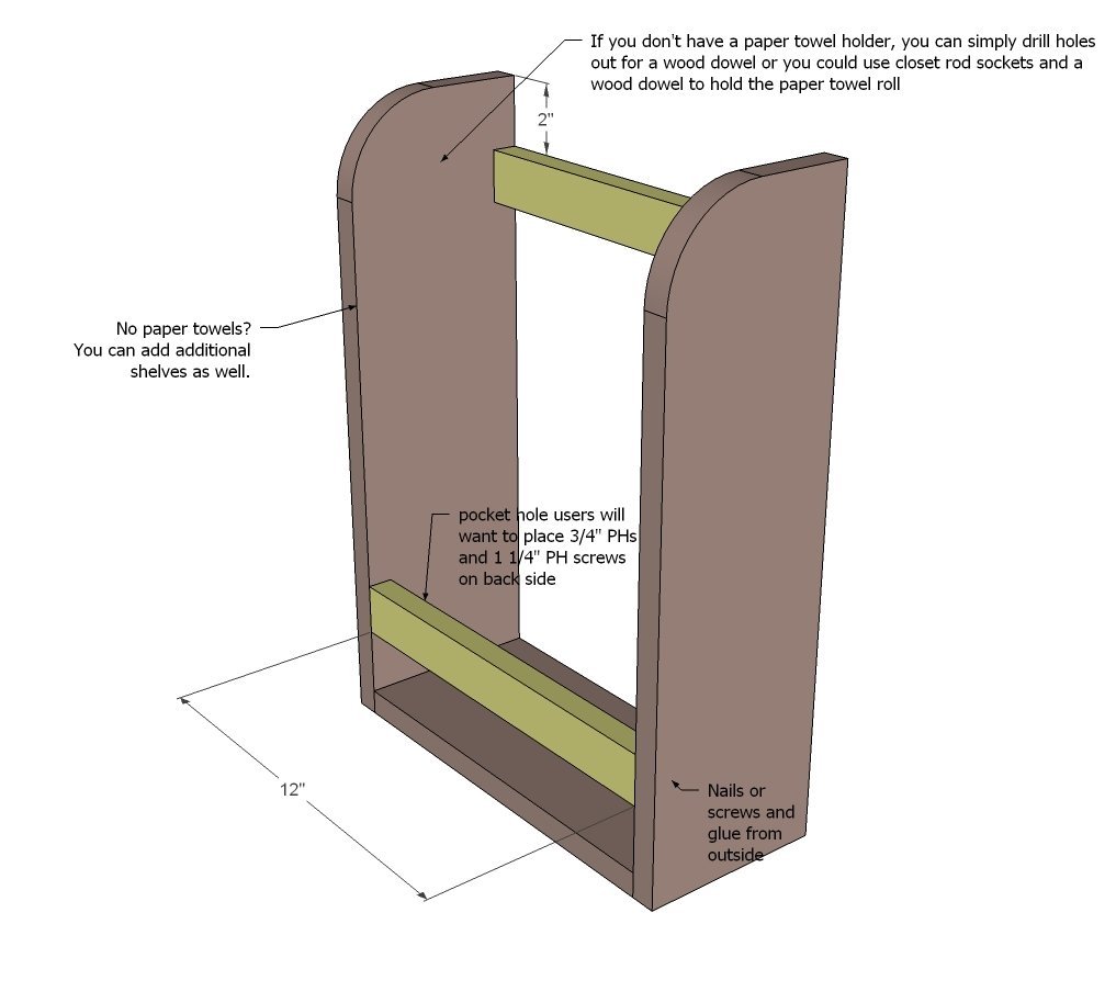 Kitchen Cabinet Door Organizer Paper Towel Holder — step 2