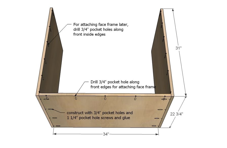 Kitchen Cabinet Sink Base 36 Full Overlay Face Frame — step 2