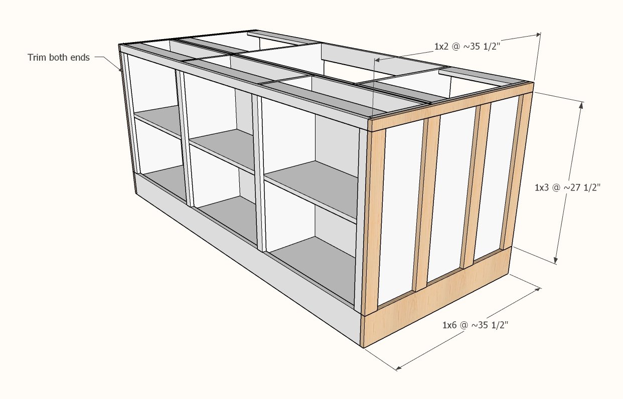 Kitchen Island with Open Shelving — step 8