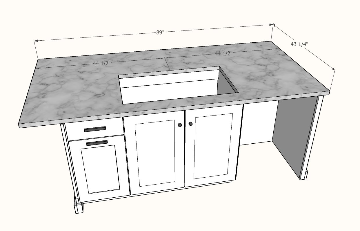Kitchen Island with Open Shelving — step 13
