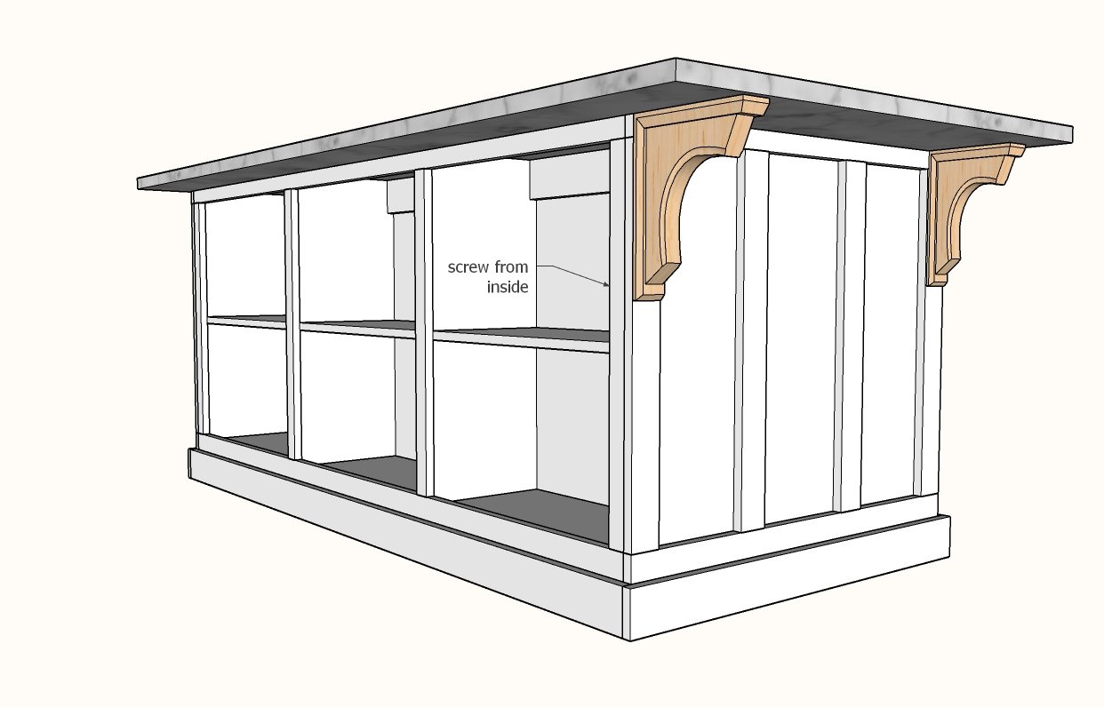 Kitchen Island with Open Shelving — step 14