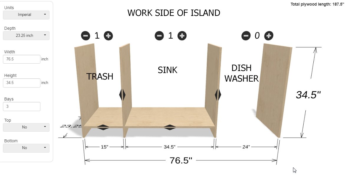 Kitchen Island with Open Shelving — step 1