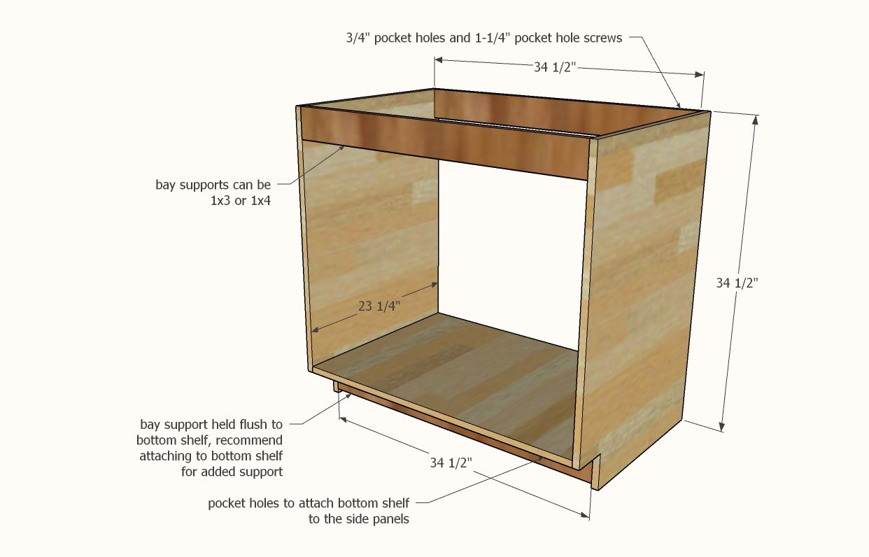 Kitchen Island with Open Shelving — step 2