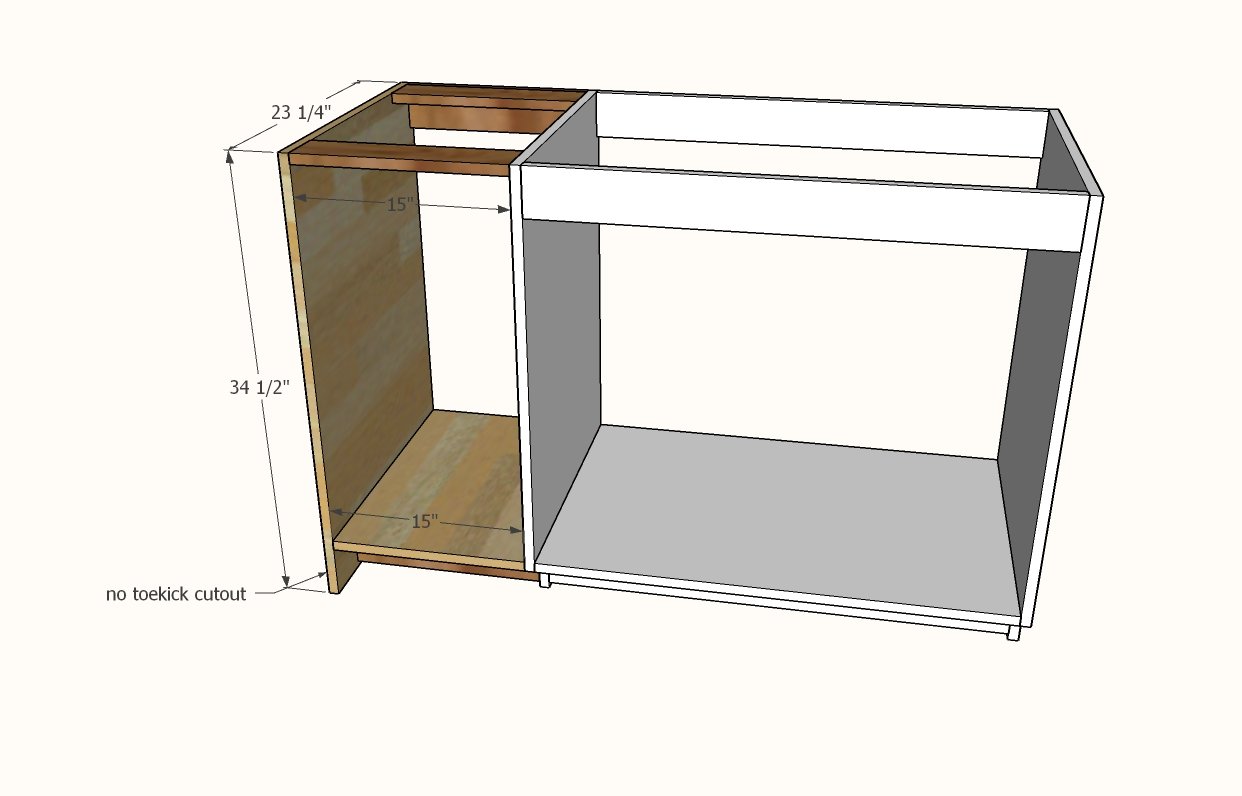 Kitchen Island with Open Shelving — step 3