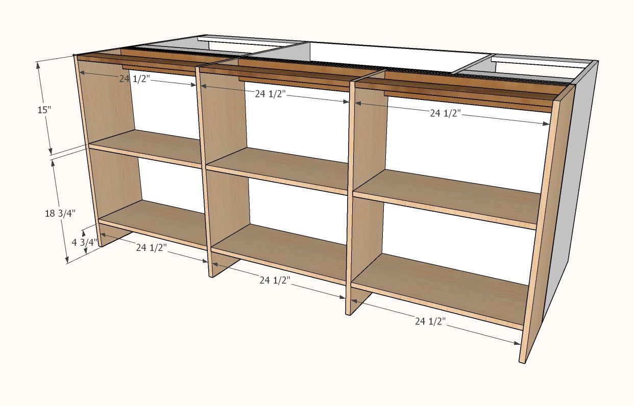 Kitchen Island with Open Shelving — step 6