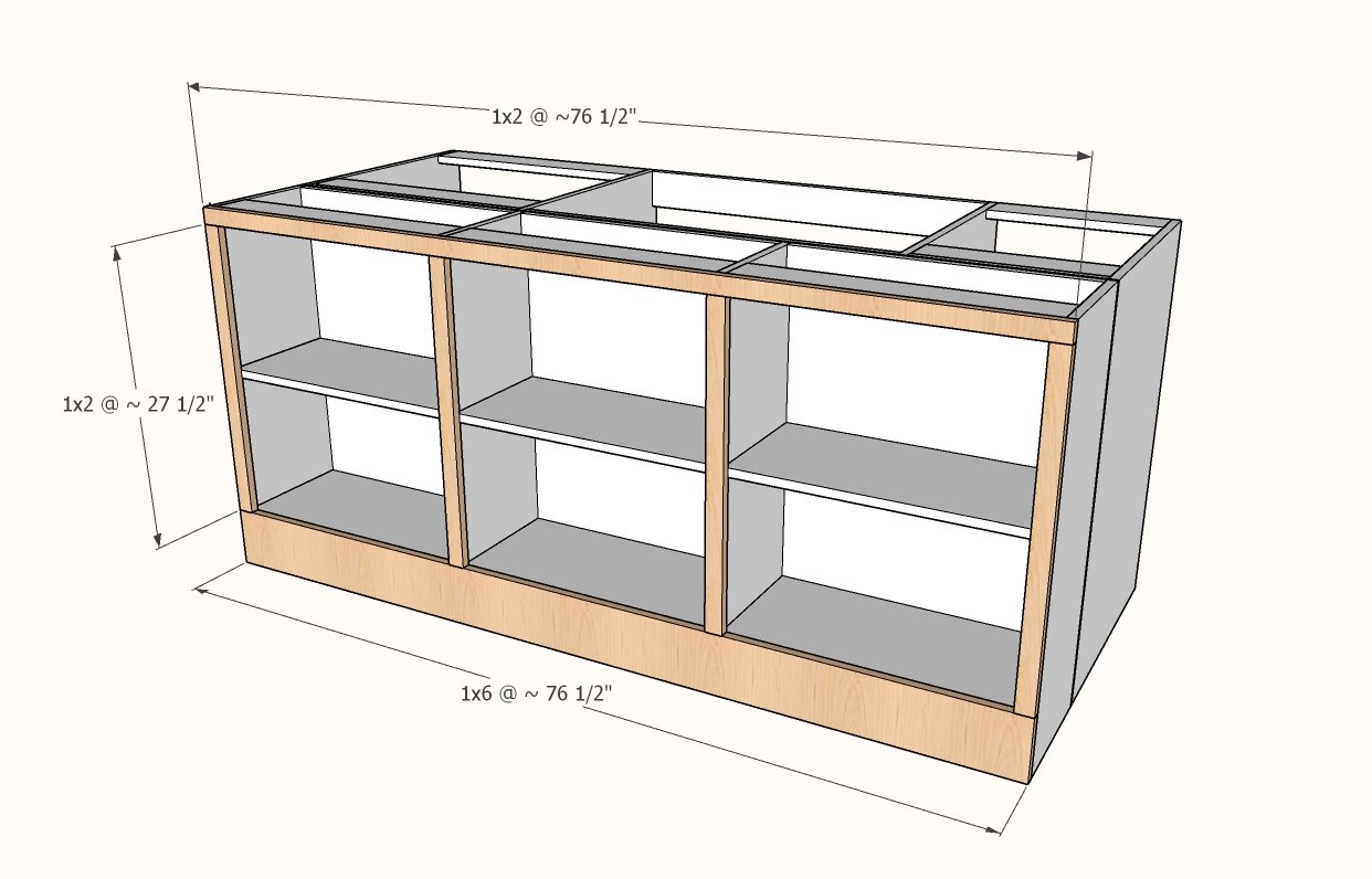 Kitchen Island with Open Shelving — step 7