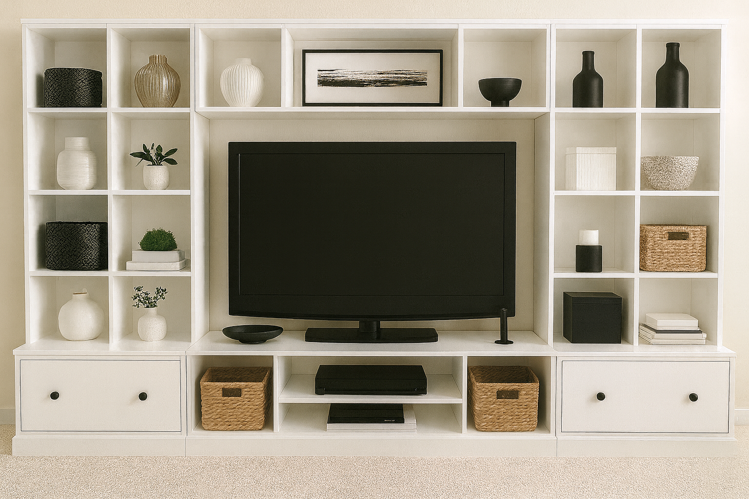 Large Bridge Hutch for the Modular Playroom Storage Media Wall
