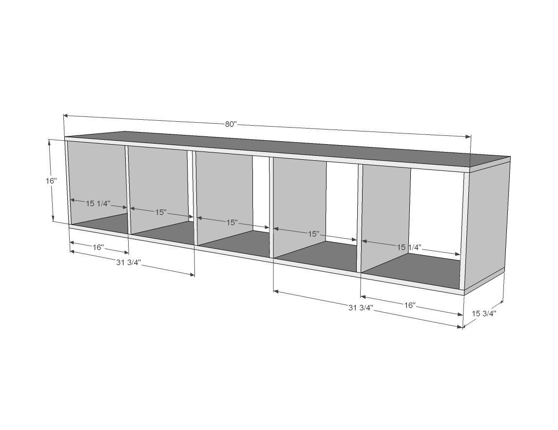 Large Custom Mudroom Organizer with Cubbies and Hooks — step 1