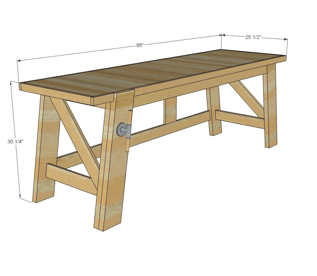 Large Henry Desk dimension diagram 1