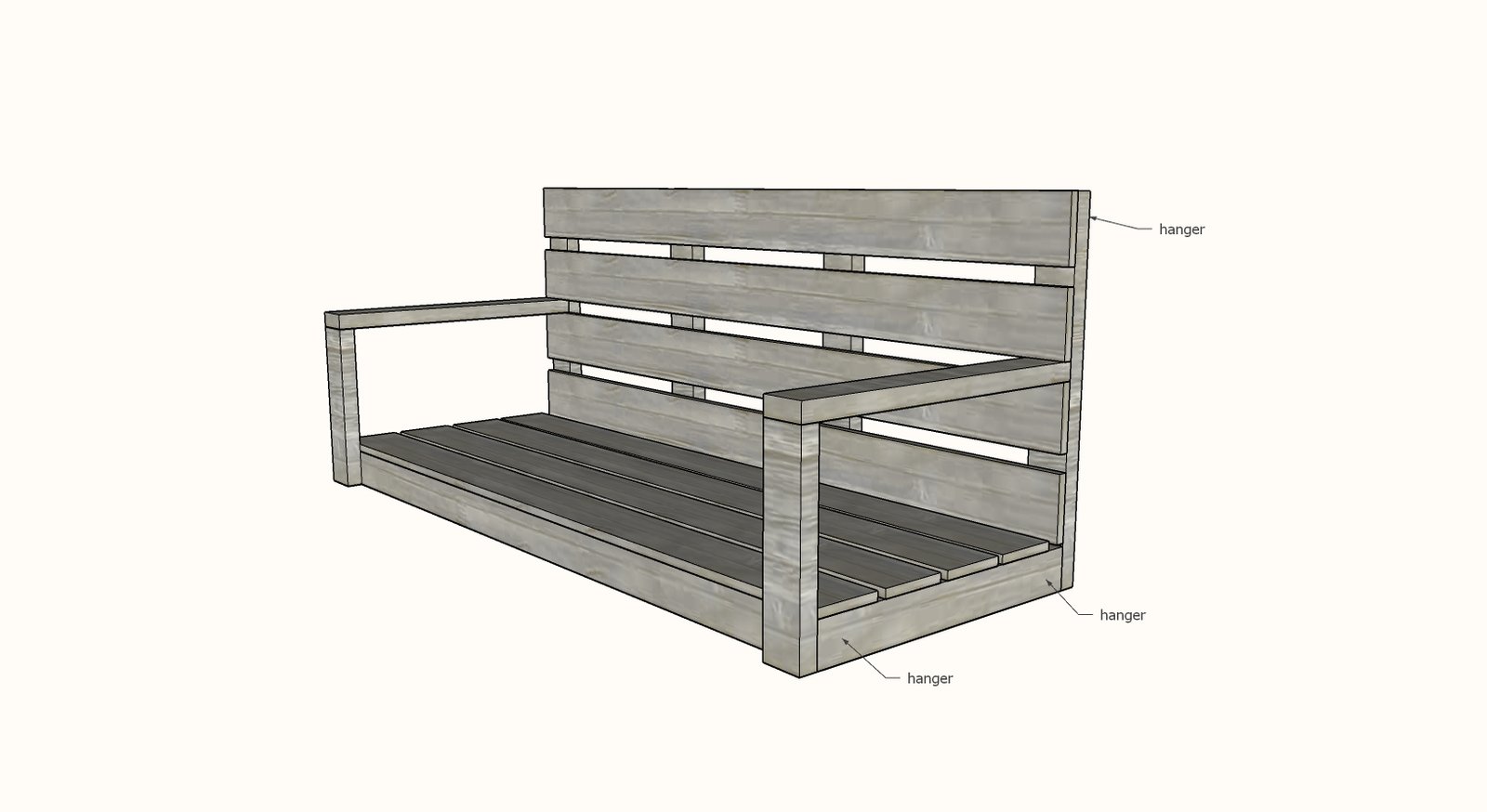 Large Modern Porch Swing Couch — step 9