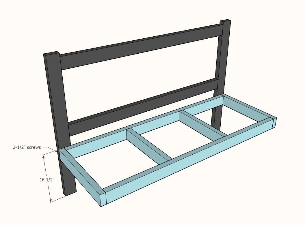 Large Outdoor Bench with X Backs — step 3