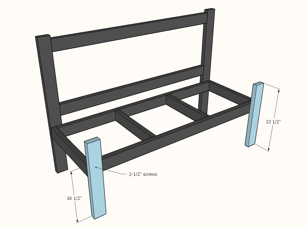 Large Outdoor Bench with X Backs — step 4