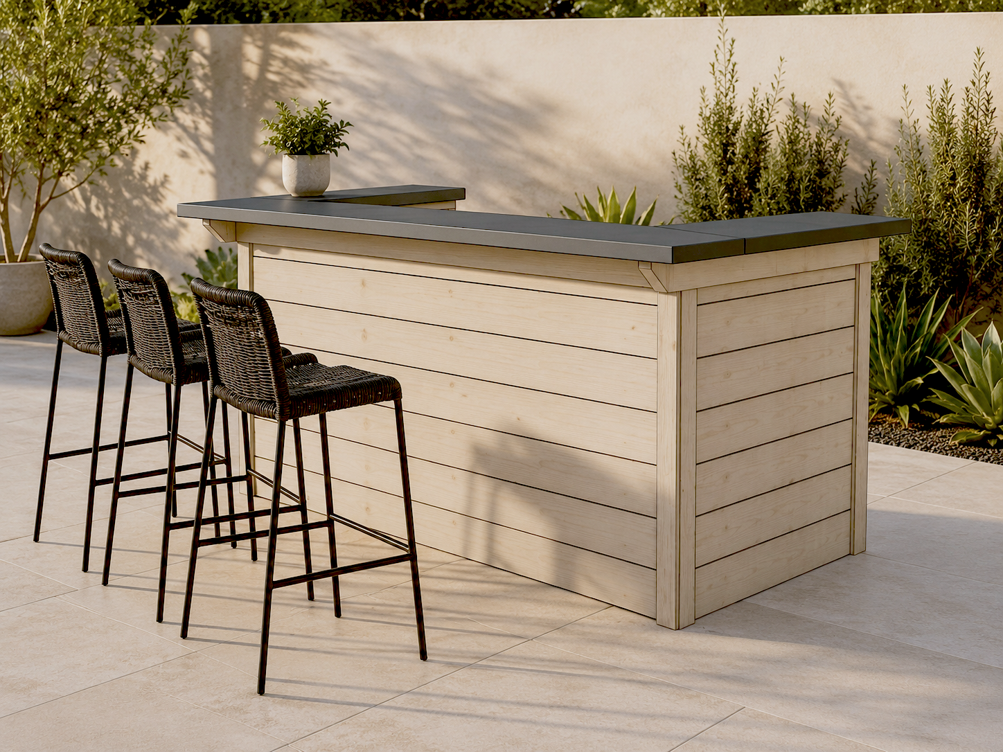 Large Three Sided Outdoor Bar