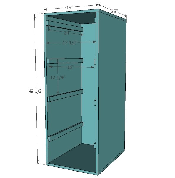 Laundry Basket Organizer Tower dimension diagram 1