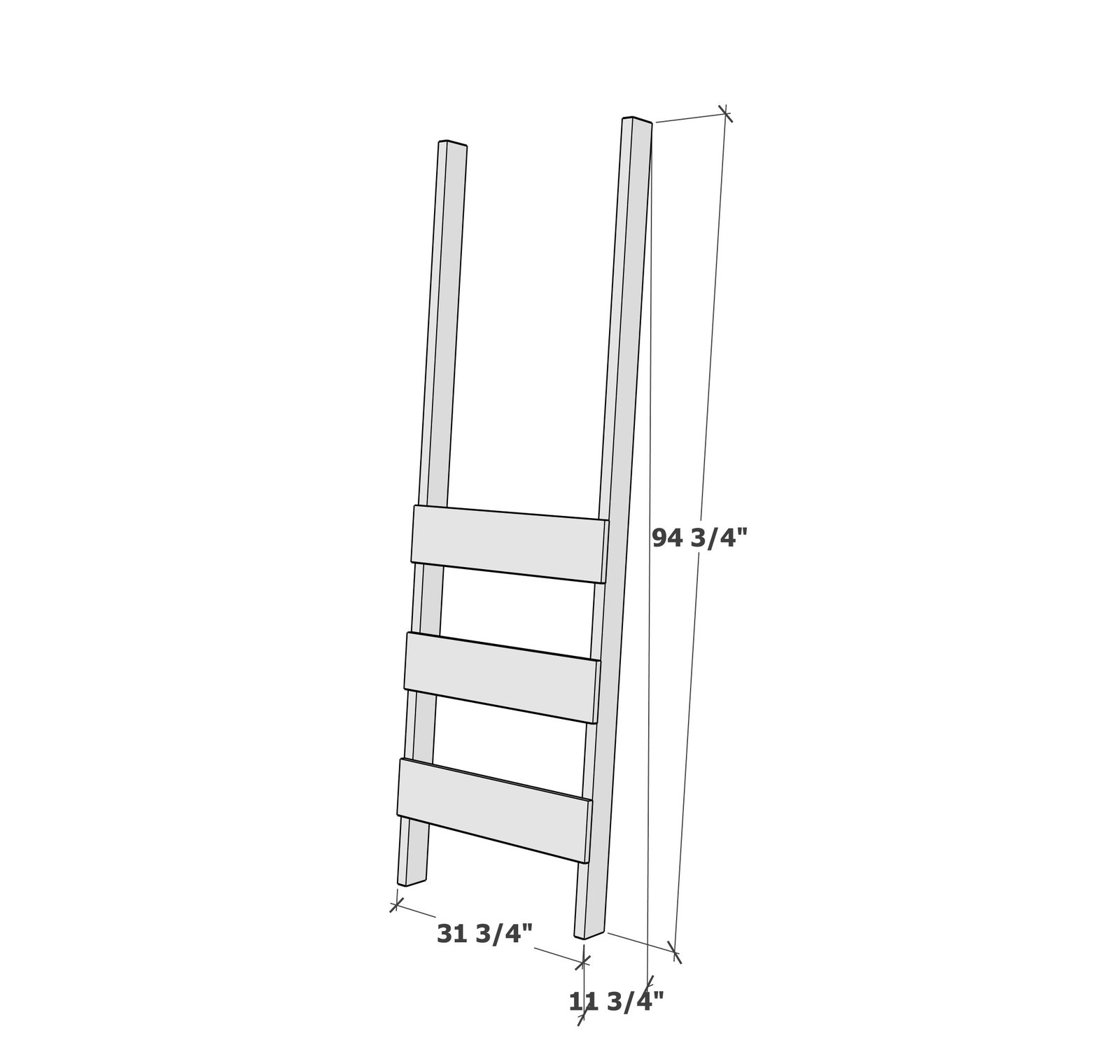Leaning Fishing Rod Rack dimension diagram 1
