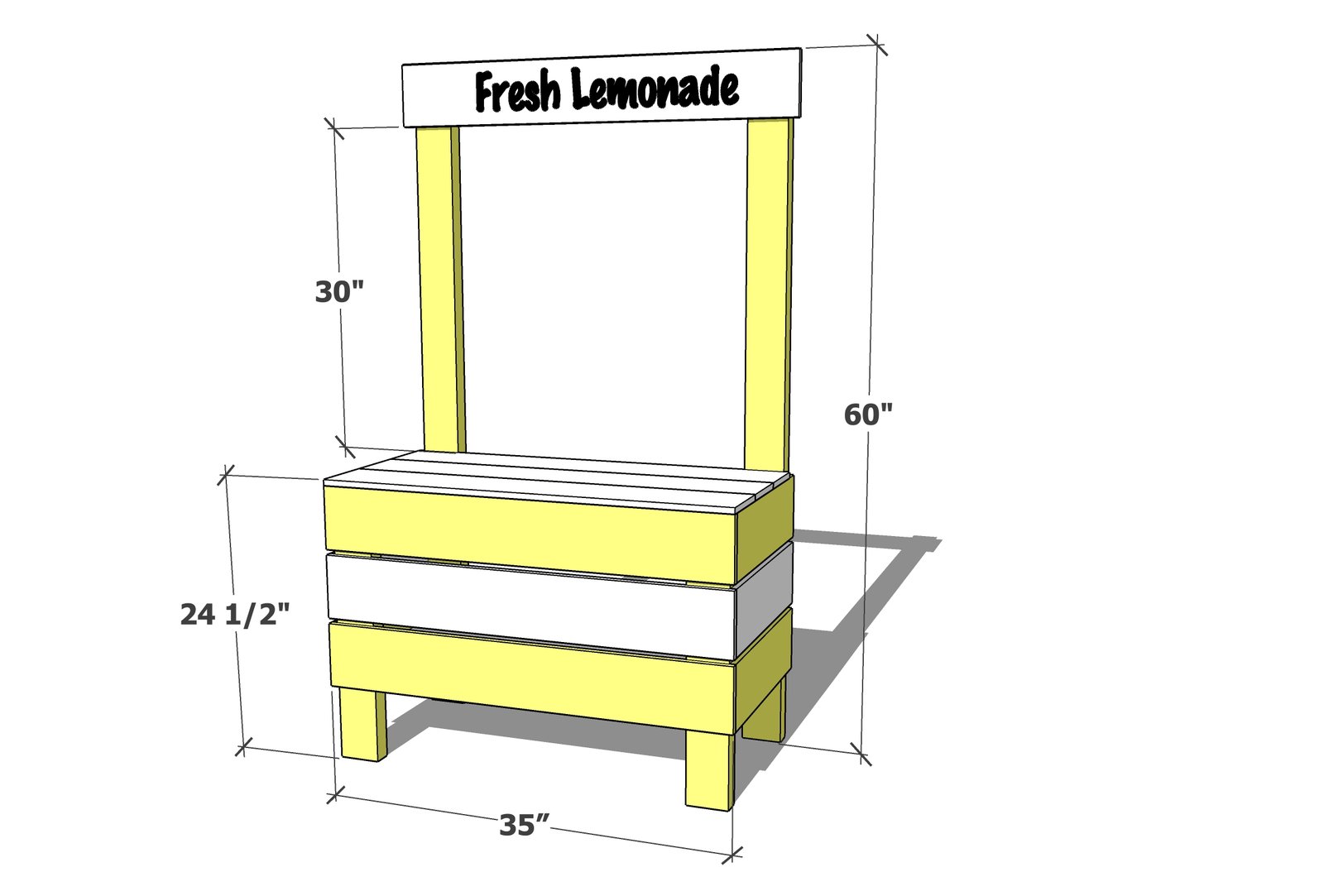 Lemonade Stand dimension diagram 1