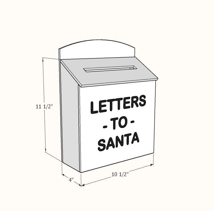 Letters to Santa Bin dimension diagram 1