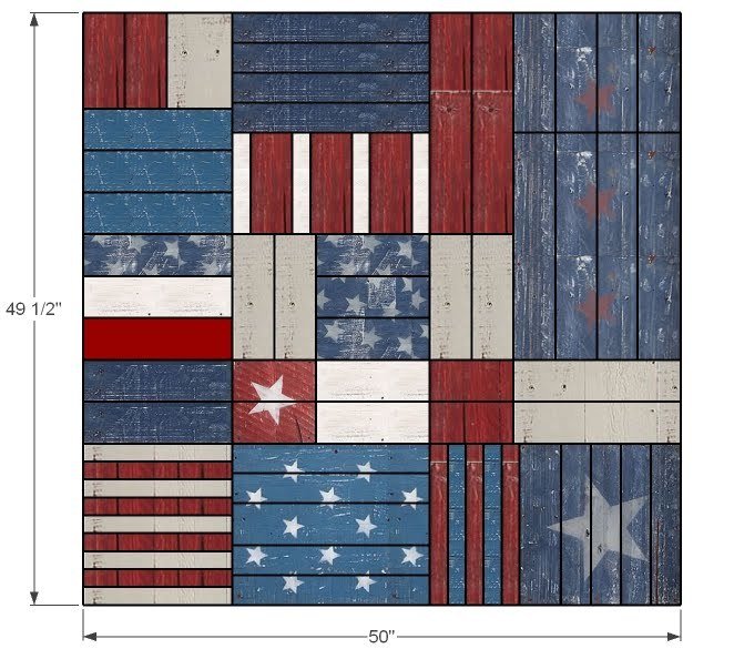 Liberty Wall Art from Scraps dimension diagram 1