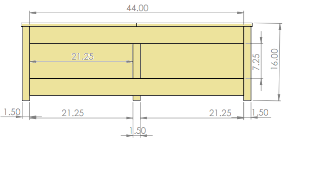 Lift Top Coffee Table with Drawers dimension diagram 1