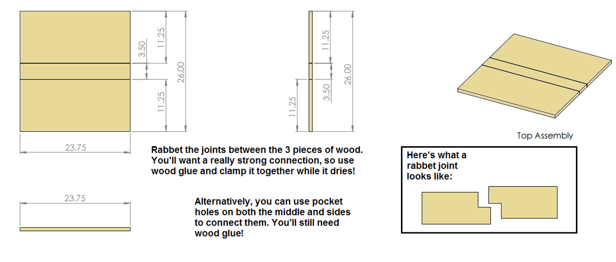 Lift Top Coffee Table with Drawers — step 2