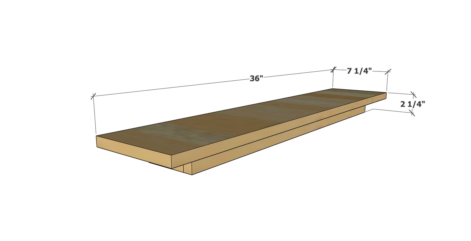 Lighted Floating Table Runner Riser dimension diagram 1