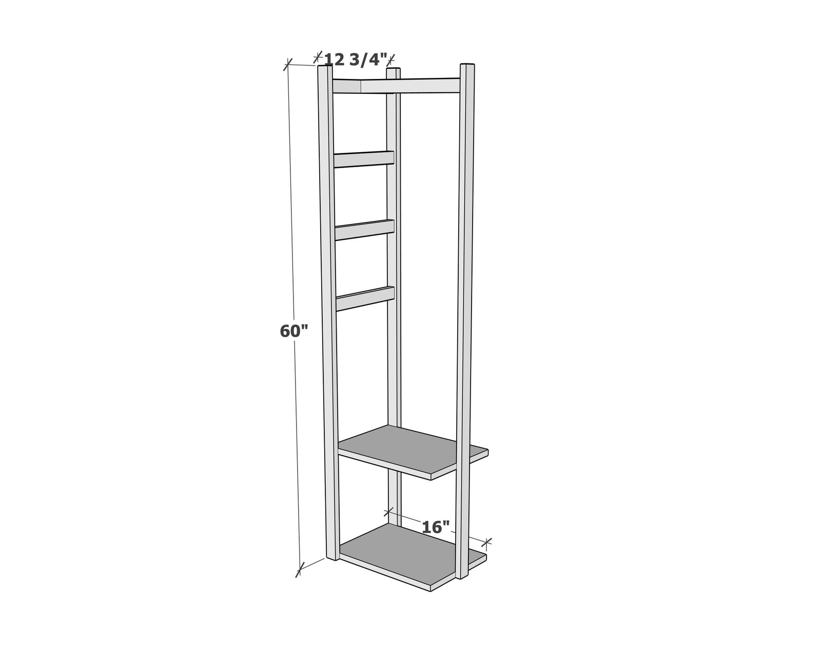Lightweight Instant Closet Rack or Entryway Organizer dimension diagram 1