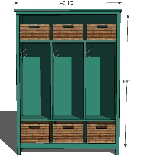 Locker Bookshelf dimension diagram 1
