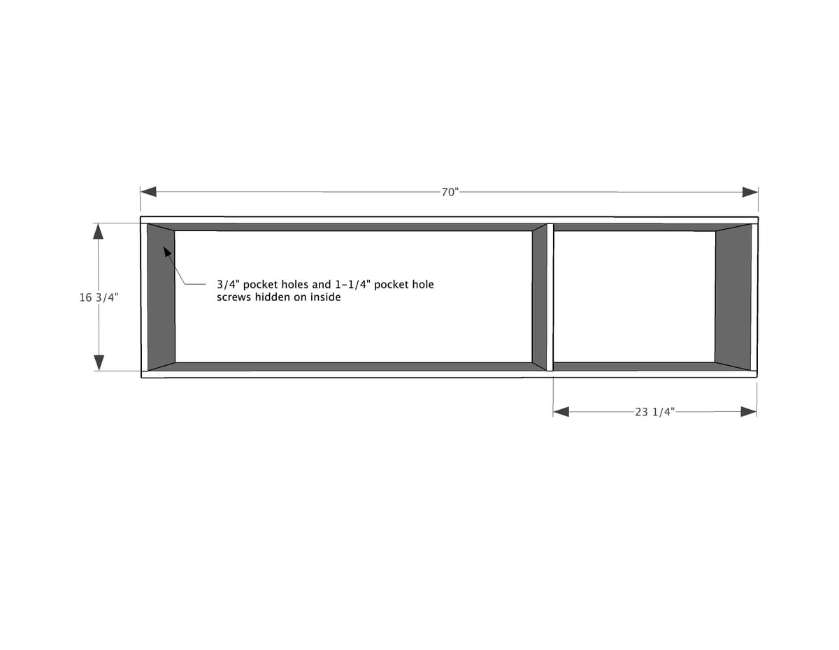 Long Modern Media Console or Entertainment Center — step 1