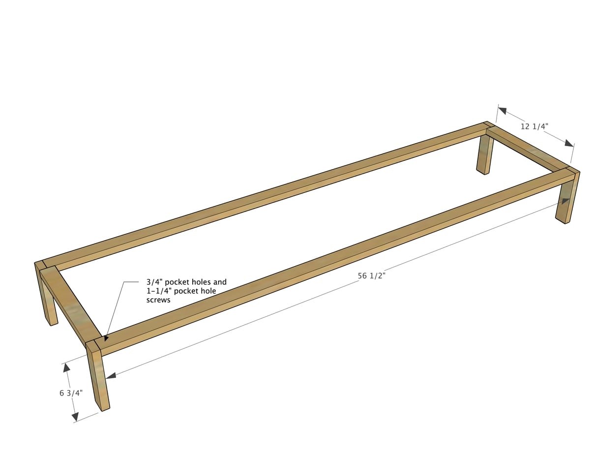 Long Modern Media Console or Entertainment Center — step 2